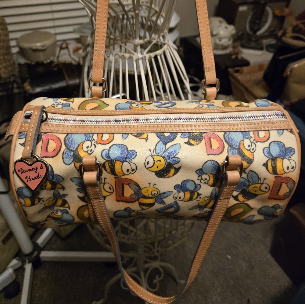 Dooney & Bourke Vintage Y2K D + Bee Barrel Satchel - Picture 5 of 12
